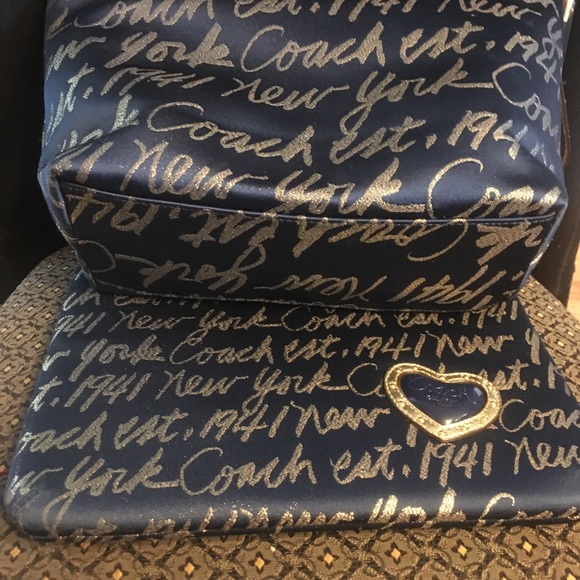 Coach RARE New York script tote +wallet+case 3 SET - Picture 3 of 8